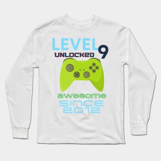 Level 9 Unlocked Awesome 2012 Video Gamer Long Sleeve T-Shirt